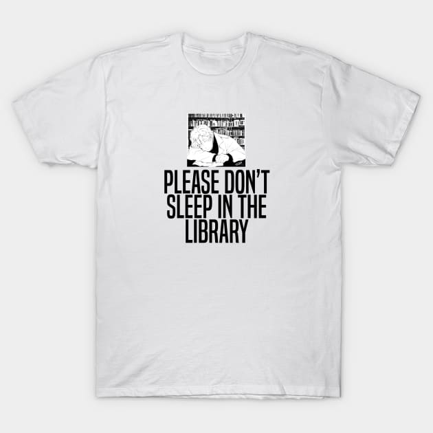 Banana Fish - Ash Lynx Please Don't Sleep in The Library T-Shirt by MykaAndSalmon